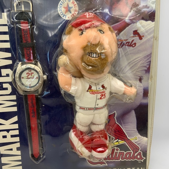 Vintage SEALED Cardinals Mark Mcgwire Bean Bag & Watch Collectibles - Picture 2 of 12
